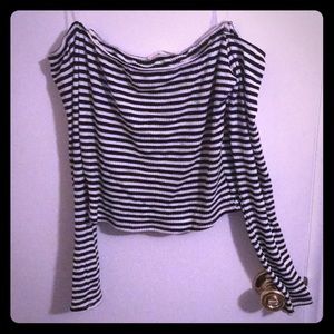 Black and white off shoulder top